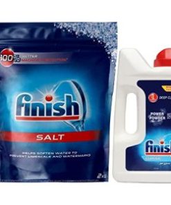 Finish Dishwasher Salt – 2Kg and Classic Dishwasher Detergent Powder- 1Kg | Recommended by Most Dishwasher Brands