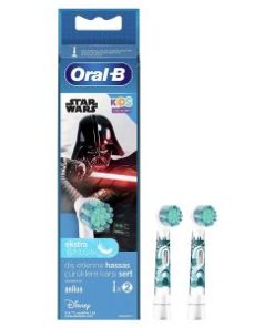 Oral B Kids Electric Rechargeable Toothbrush Heads Replacement Refills Featuring Star Wars Characters (Pack of 2)