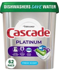 Cascade Platinum ActionPacs Dishwasher Detergent, Fresh Scent, 62 Count