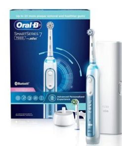 Oral B Smart 7 Electric Toothbrush with Advanced Personalization with Ultra Soft Brush head with Travel case and extra brush head
