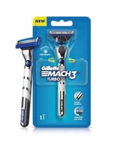 Gillette Mach3 Turbo Men’s Razor with Flexball Technology | Pack of 1 Razor
