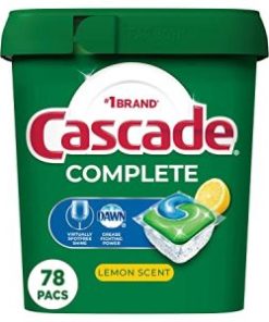 Cascade Complete Dishwasher Pods, Actionpacs Dishwasher Detergent, Lemon Scent, 78 Count