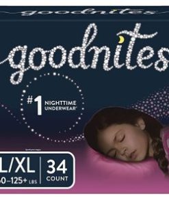 Goodnites Bedtime Pants for Girls, Large/Extra Large, 34 Count