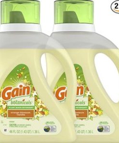 Gain Botanicals Plant Based Laundry Detergent, Orange Blossom Vanilla, 46 fl oz 32 loads, HE Compatible, Pack of 2