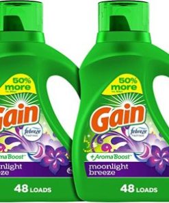 Gain + Aroma Boost Laundry Detergent Liquid Soap, Moonlight Breeze Scent, 45 Loads, 65 Fl Oz, Pack Of 2, He Compatible Rated 5.00 out of 5