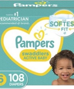Baby Diapers Size 6, 108 Count – Pampers Swaddlers (Packaging and Prints on Diapers May Vary)
