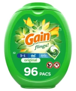 Gain Flings Laundry Detergent Pacs, Original Scent, 96 Ct