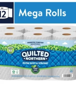 Quilted Northern Ultra Soft & Strong Toilet Paper, 12 Mega Rolls