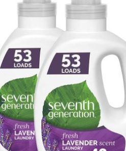 Seventh Generation Concentrated Laundry Detergent, Fresh Lavender Scent, 40 Ounce, 2 Pack, 106 Loads