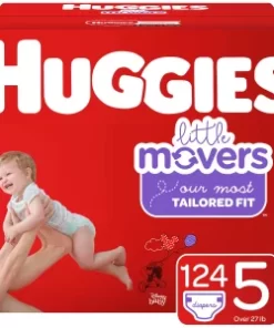 Huggies Little Movers Baby Diapers, Size 5, 124 Ct, One Month Supply