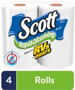 Scott Rapid-Dissolving Toilet Paper, 4 Double Rolls