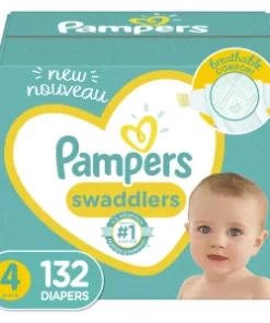 Pampers Swaddlers Diapers, Size 4, 132 Count