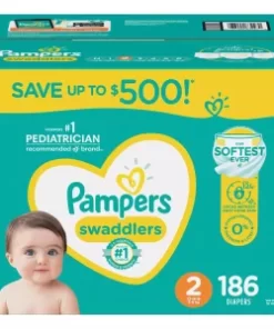 Pampers Swaddlers Diapers, Size 2 (12-18 Pounds), 180 Count Rated 5.00 out of 5