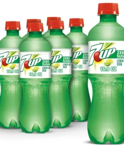 7UP Zero Sugar Lemon Lime Soda Pop, 16.9 fl oz, 6 Pack Bottles