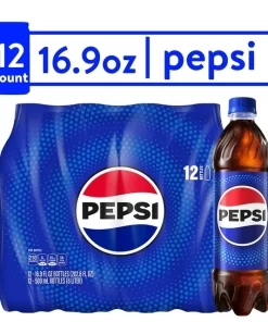 Pepsi Cola Soda Pop, 16.9 fl oz, 12 Pack Bottles