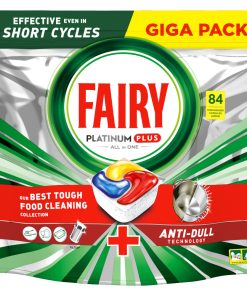 Fairy Platinum Plus Lemon Dishwasher Tablets All In One, 84 Tablets